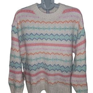 American Eagle Outfitters Multicolor Crewneck Sweater